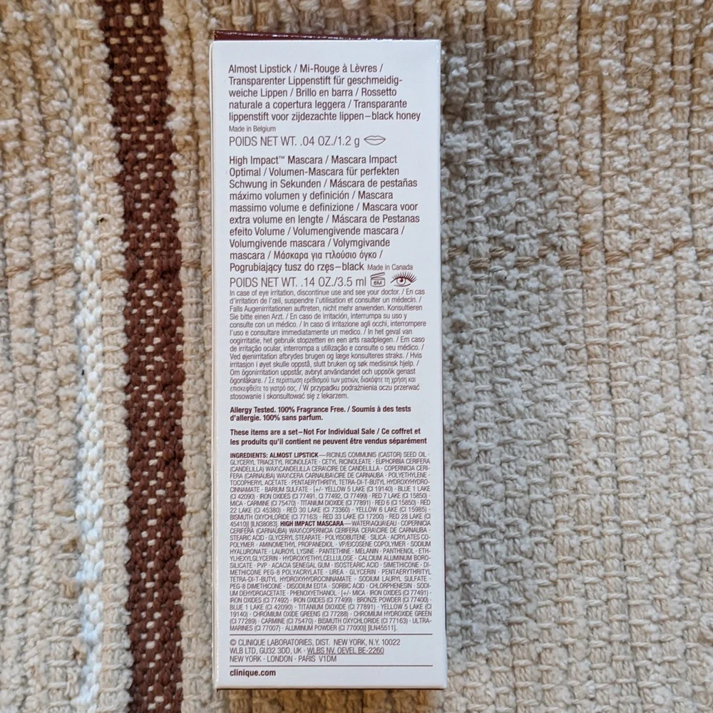 NEW Clinique Cult Classics On The Go Mascara and Lipstick Travel Set Black Honey - Picture 2 of 2